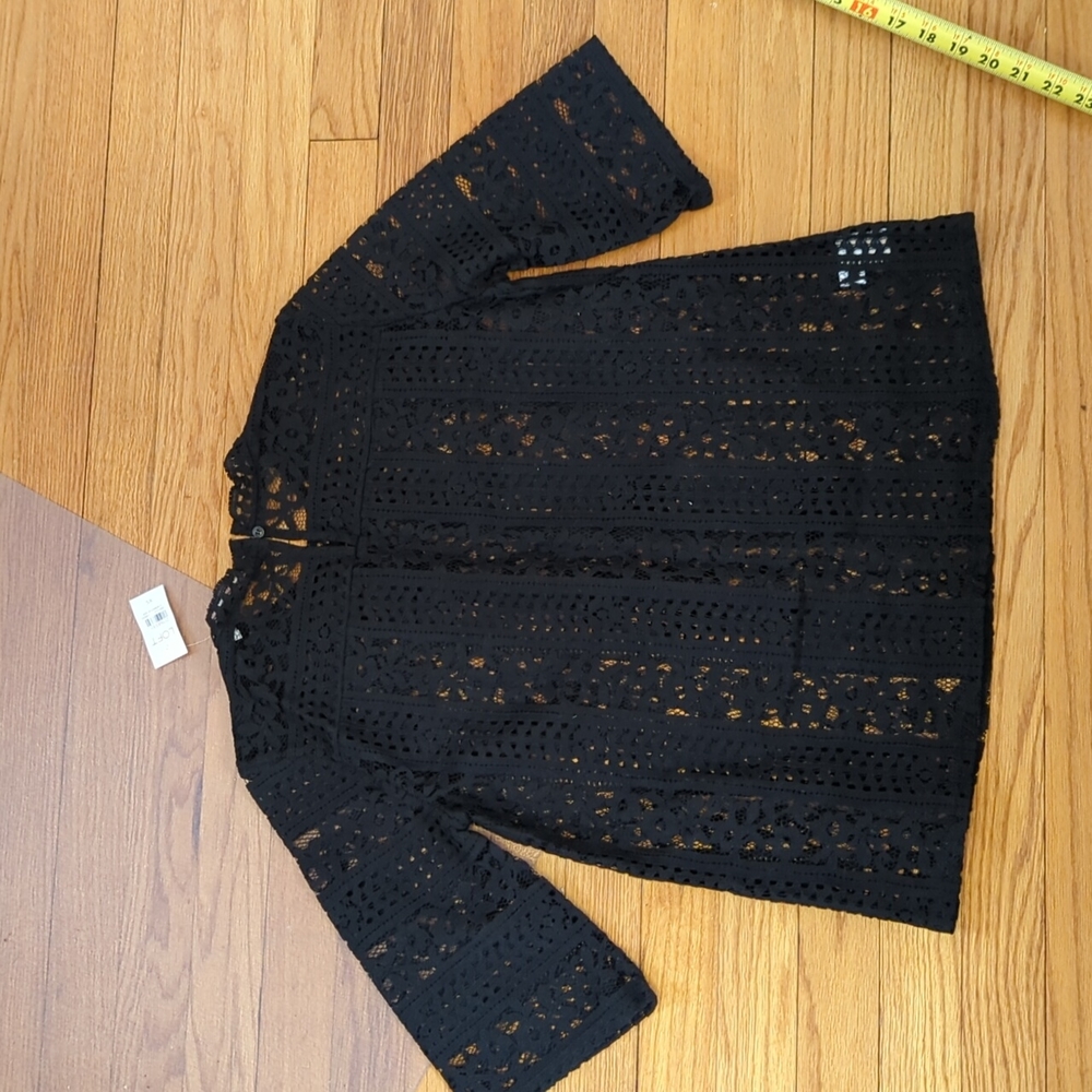 Loft black sheer lacy top - Picture 7 of 8